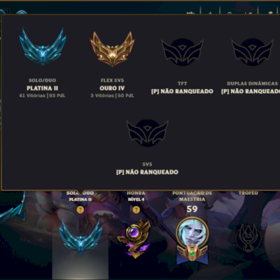 Platina 2 com 60 Champs e 49 Skins ( ADC / SUP / JG )