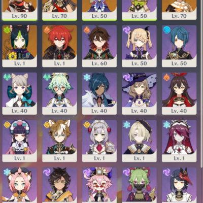 CONTA AR52, 5 PERSONAGEM T5, KAZUHA, DEHYA + bis
