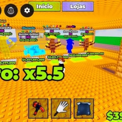 Conta de tycoon/brainrot com bastante coisa