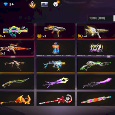 🔥 Conta Free Fire rara – 4 Evolutivas + Naruto + Angelical 🔥