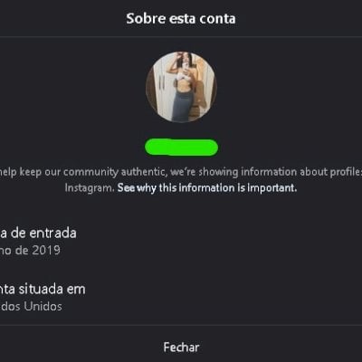 Conta de 2019 Instagram