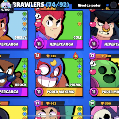 Conta com várias skins, incluindo umas lendária ( STAR SHELLY de 2019 )