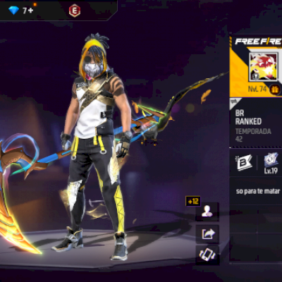 Conta free fire  21 medalhas mestre + 10 mil curtidas leve 78