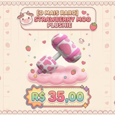 🍓✨ STRAWBERRY MOO PLUSHIE - FLEE THE FACILITY ✨🍓 RARE ITEM!