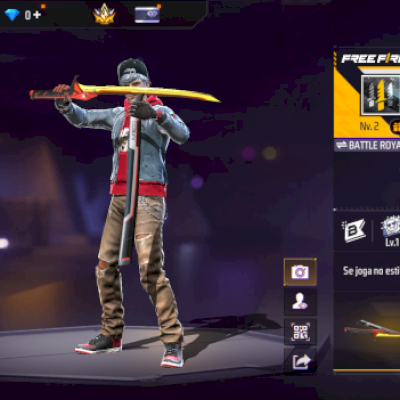 Conta free fire com katana do cobra!!
