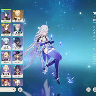 CONTA GENSHIN IMPACT SKIRK + ESCOFFIER C1 + ARMAS ASSINATURAS + 95 RESINAS