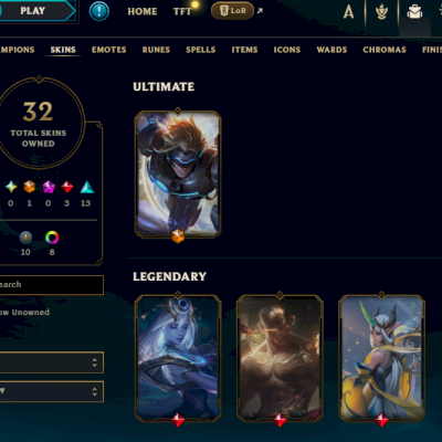 Conta lol ex esmeralda com 32 skins + 1.758 milhões de maestria