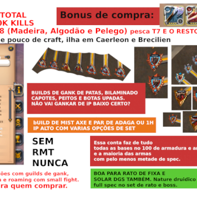 CONTA PVP OLD. 3 coletas T8 E 1 T7 250m+ PVP IP ALTO BRINDE Bpaws 5.4 e Axe 4,4