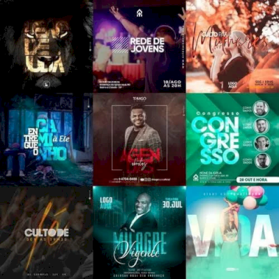 Pack Artes Gospel editáveis