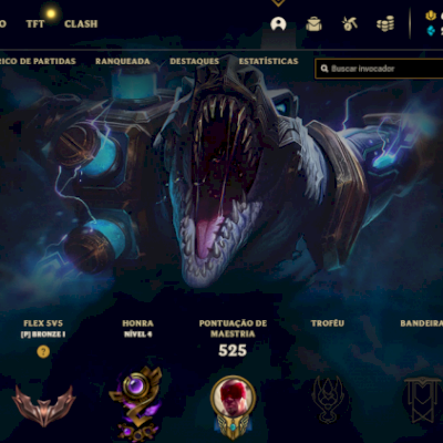 Conta lvl 443+, 599 Skins, Todos os Champs! 200K DE ESSENCIAS AZUL