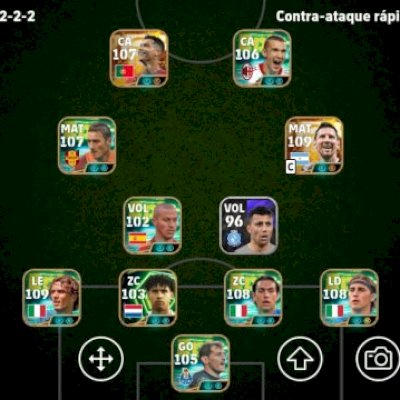 CONTA EFOOTEBOL COM MESSI BIG TIME E CRISTIANO BIG TIME E TRIO MUITO MAIS