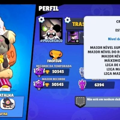 Conta de brawl stras 50 mil troféus, milhares de skins