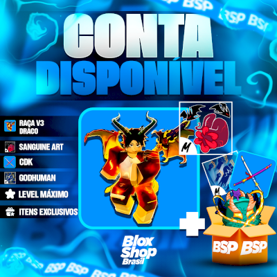 CONTAS BLOX FRUITS > 🐲RAÇA V3 DRACO FULL + 🩸SANGUINE ART + ⚔️CDK + 👊GODHUMAN