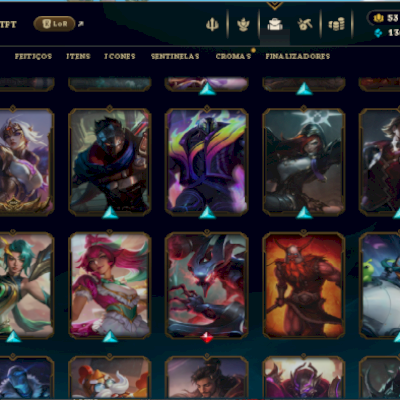 season reseta com conta league of legends com varias skins