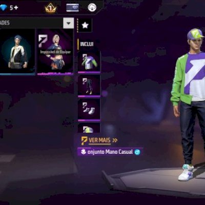 CONTA FF NÍVEL 8 + 3 SKINS + KATANA GINTAMA + 1 PRANCHA + MOCHILA