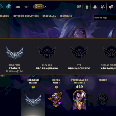 Prata 3 com 125 Champs e 104 Skins ( Mais de 80 Jogos )