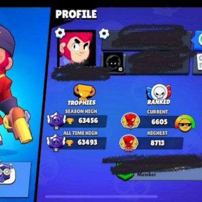 CONTA BRAWL 63K COM PIN DE RANK 35 (CONTA CLASH ROYALE DE BRINDE)