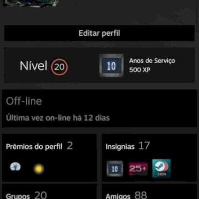 Conta steam com medalhas raras cs2 e vários jogos