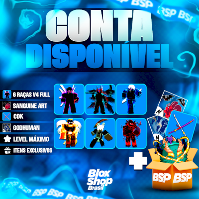 CONTA BLOX FRUITS > 🤖🦈🐰🙎‍♂️😇👨‍🎤6 RAÇAS V4 FULL + 🩸SANGUINE ART + ⚔️CDK