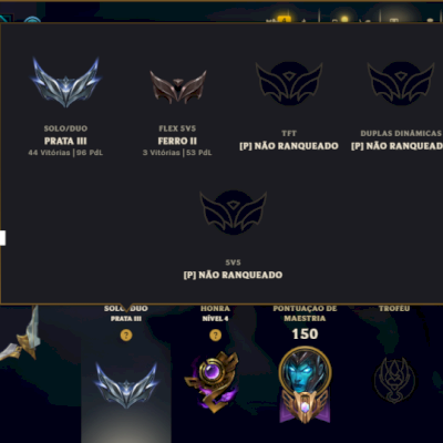 Prata 3 com 85 Champs e 66 Skins ( Mais de 80 Jogos )