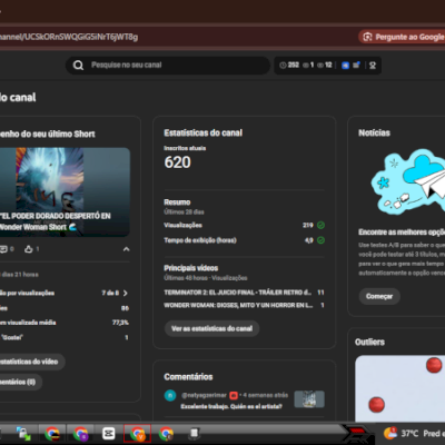 🔥 Canal YouTube Pronto para Crescer – 620 Inscritos