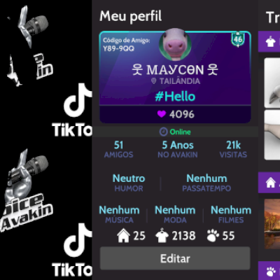 CONTA COM ROUPAS UNICAS AVAKIN LIFE