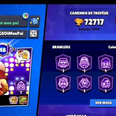 72k, Lendario: 1, Brawlers: 101, Nivel 11 - 53, Skins: 341 (Skin Primeiro Passe)