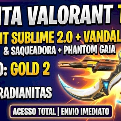 CONTA VALORANT  Karambit Sublime 2.0 + Vandal Araxys + Saqueadora + Phantom Gaia