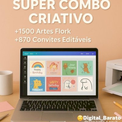 🎁👻Combo Criativo: +870 Convites e +1500 Artes Flork para Sublimar por R$10! 💥