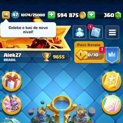 CONTA CLASH ROYALE LVL 47 | 4X CARTAS (LVL 15) | 600K OURO | 9655 TROFÉUS