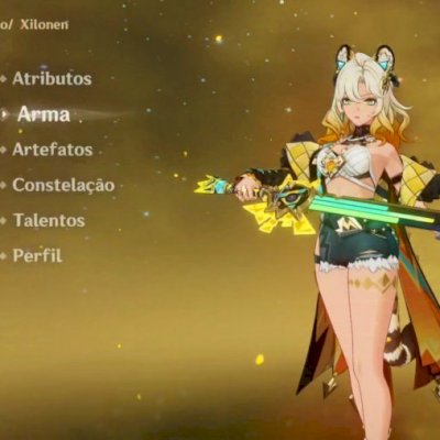 VENDE-SE CONTA DO GENSHIN IMPACT AR 59 COM 19 PERSONAGENS 5T+ 8 ARMAS 5T