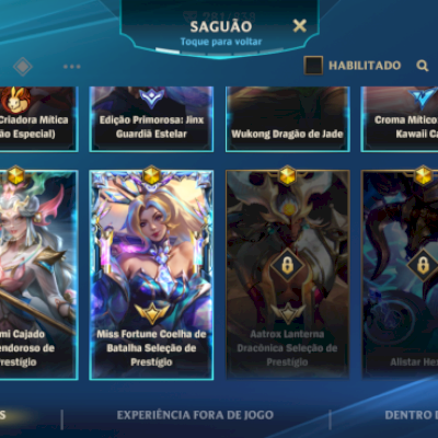 Conta Wild Rift com 268 SKINS 50KPONTOS DE COLEÇÃO INCLUINDO PRESTIGIO E +diamA
