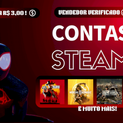 CONTAS DA STEAM - VALOR ÚNICO DE R$3,00 - OFFLINE E COMPARTILHADA