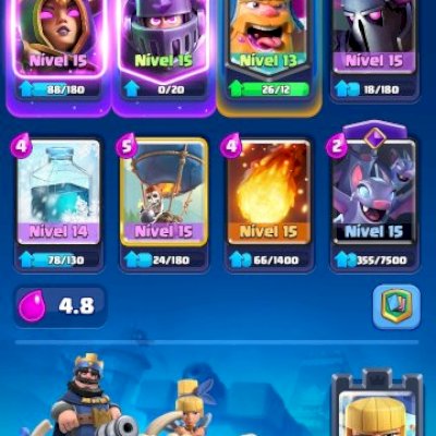 Conta com um milhão e meio de ouro e 5 mil de gemas. Todas as cartas.