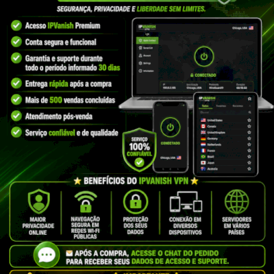 IPVANISH VPN ACESSO PREMIUM 30 DIAS