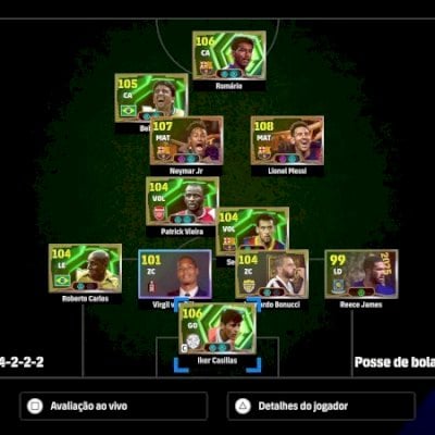 CONTA INSANA DE EFOOTBALL PSN COM TRIO MSN, RONALDINHO E ROMARIO