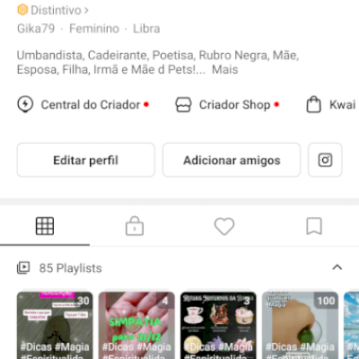 Vendo conta do Kwai com 5,3 mil seguidores.