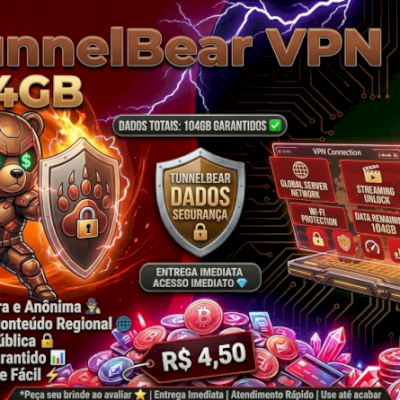 🐻 TUNNELBEAR VPN 104GB 🔥 | NAVEGAÇÃO SEGURA + ALTA PRIVACIDADE