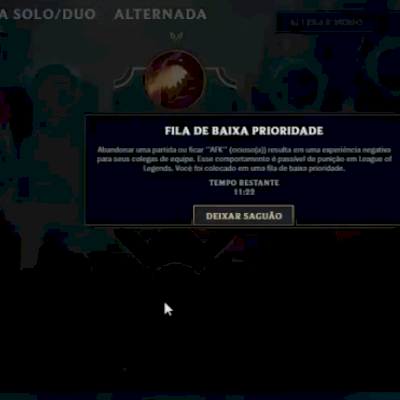 Tiro sua fila de baixa prioridade e seu ban de fila ranqueada (leia a descrição)