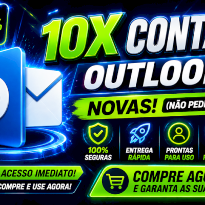 10X CONTAS EMAIL OUTLOOK NOVO (SEM SMS)