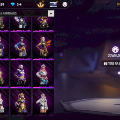 Conta com angelical, gola alta preta e vários outros itens raros
