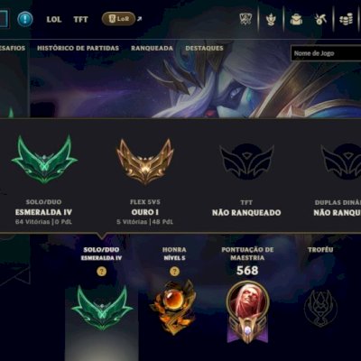 CONTA LOL 100% SEGURA FULL ACESSO| 153 SKINS | LVL 382 | ESMERALD 4 | ALL CHAMPS
