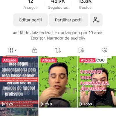 Conta com mais de 43k de seguidores