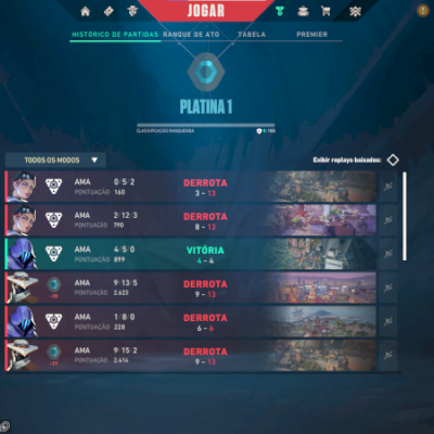 VENDA DE CONTAS VALORANT NFA (sem total acesso) COM RANQUE - PLATINA 1