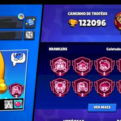 CONTA BRAWL STARS - 122K DE TROFÉUS + MESTRE E SKINS RARAS