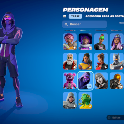 Conta com 205 skins e itens cosméticos raros
