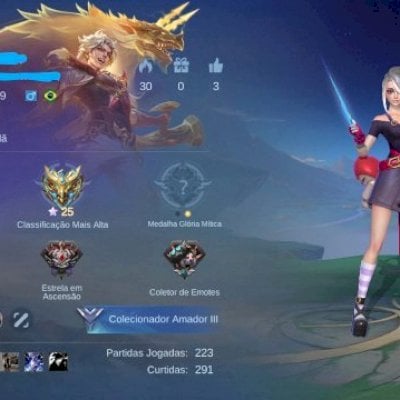 Conta smurf main Melissa no Honra Mítica com baú de Skin Épica
