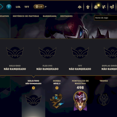 Unranked com 150 Champs e 183 Skins ( JG / MID / ADC )