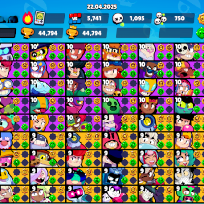 Conta QQ9UCYR80-45KTROFÉUS 90/90 BRAWL 119GADGETS+119STARPOWERS+189SKINS+30HYPER