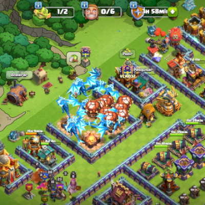 Cv16 Muito bom, construções bem upadas, ataque forte, skins de heróis e paisagem